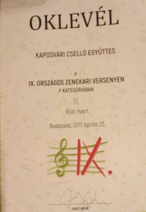 helyezést ért el. 2017.