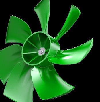 2 2 Energiahatékonyság HATÉKONY VENTILÁTOROK ÚJRAHASZNOSÍTÁS Optimalizált profilú és nagyméretú ventilátorlapátok a kis fenntartási költségért és csendes