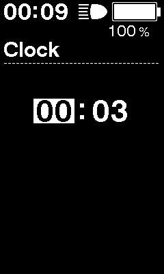 Clock (Óra) Az óra beállításának konfigurálása. 1. Az Assist-Y vagy az Assist-Z gombbal állíthatjuk be az órát. Segédhajtás Váltó Az Assist-Y megnyomásával növelhetjük a számot.