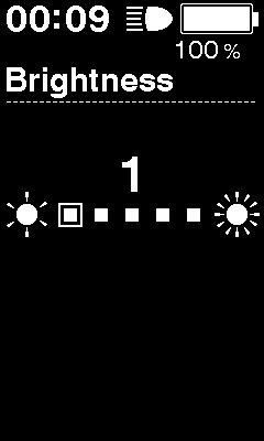 Brightness (Fényerő) < SC-E6010 > A háttérvilágítás fényereje szükség szerint állítható. 1. Az Assist-Y és Assist-Z gombbal állíthatjuk be a fényerőt. A fényerő 5 szinten állítható.
