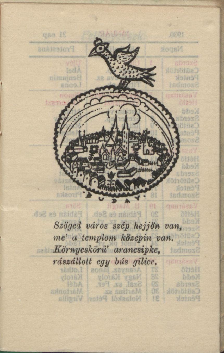 Szöged város szép hejjön van, me' a templom közepin