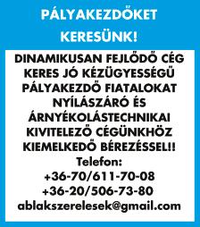 Feltétel: önálló munkavégzés, jogosítvány. Jelentkezni: sandor.mobilszerviz@ gmail.