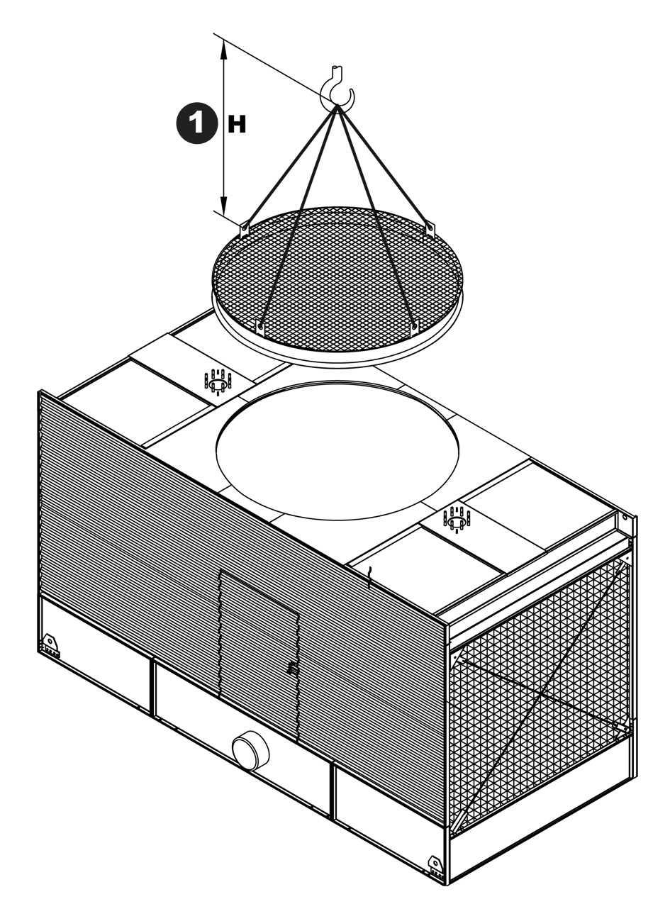 Ventilátorkáva telepítése az egységre Vigyázat ÜZEMELTETÉS ELŐTT BIZONYOSODJON MEG ARRÓL, HOGY A VENTILÁTORKÁVA HELYESEN VAN FELSZERELVE!