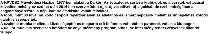 KPVDSZ Dalkör támogatása 2017.01.01-2017.12.31.