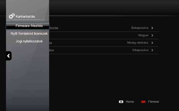 9.8 Beállítás Karbantartás Firmware-frissítés Érdemes rendszeresen visszatérni ide az ingyenes firmware-frisítésért.