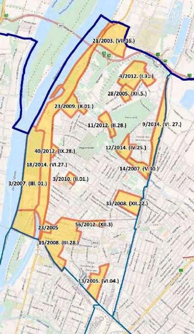 Az UKVSZ területi hatálya Újpest közigazgatási területén az övezeti tervlapon meghatározott építési övezetek és övezetek, valamint az ezekkel határos, övezetbe nem sorolt közterületek területére
