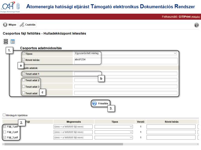 Az adott ügyhöz tartozó feltöltött fájlokat az alábbiak szerint tudjuk tovább rendezni: A kékkel jelzett gombbal a fájlok és a hozzájuk tartozó meta adatok listaszerű illetve részletes megjelenítési