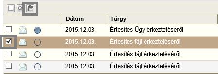 Az üzeneteket az üzenet sávjára bökéssel olvashatjuk el: Ügyünk benyújtása után a beérkezésről kétféle üzenetet is kapunk.