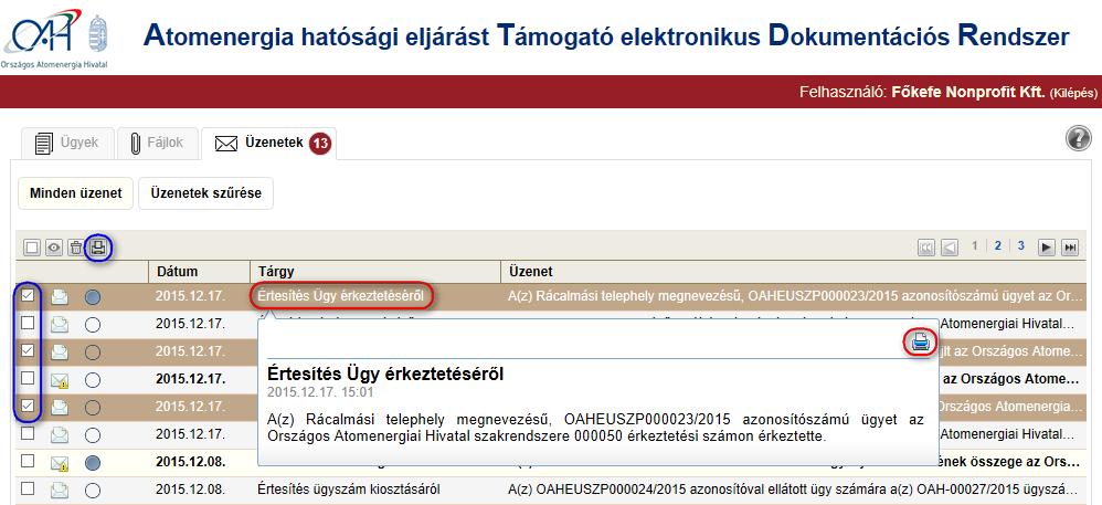 A szűrési eredménylistát a jobb oldalon találjuk. 4.3.