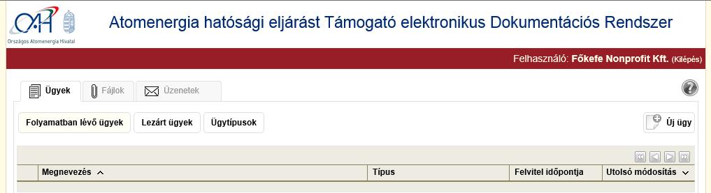 2 Tájékozódás a Portálon Belépés után a következő felület fogad bennünket: Első belépéskor minden polcunk üres, bárhova kattintunk.