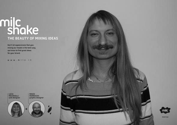 298 Balázs Katalin Barkó Mária 6. ábra. Példa nagyon újszerű, kis esztétikai értékű reklámra (reklám szövege: Milc shake [turmix]. Az ötletek összekeverésének szépsége.