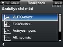 8.6.2 "Üzemmód" 8.6.3 "Szabályozási mód" 3.1.2.0.