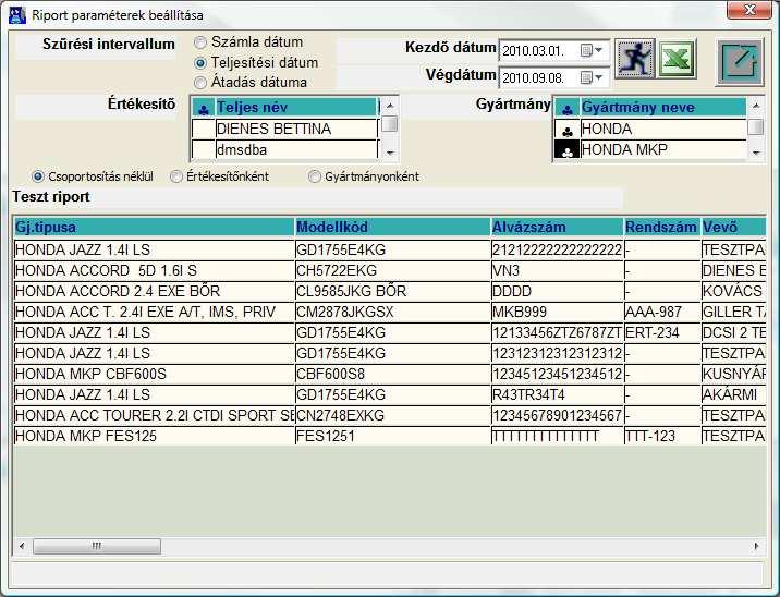 A Lista adatok megnyitása Excel-ben ( Excel munkalapba exportálhatóak.