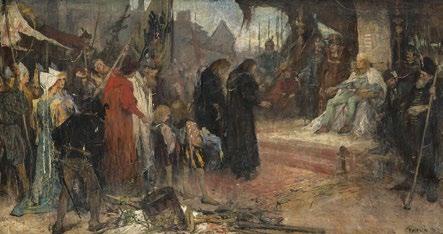 ; Tűzőrzők 2013. 106. kiállítva: Párizs 1976. 38. sz. 173. A boroszlói békekötés (Ulászló és Kázmér, lengyel és cseh királyok békét kérnek Mátyás királytól), 1897, 96 104 cm (?