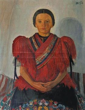 Tamás úrfi tyúkkal (Tomi arcképe), 1916, gesso, fa, 79 65 cm j. b. f.: 916.Bp.