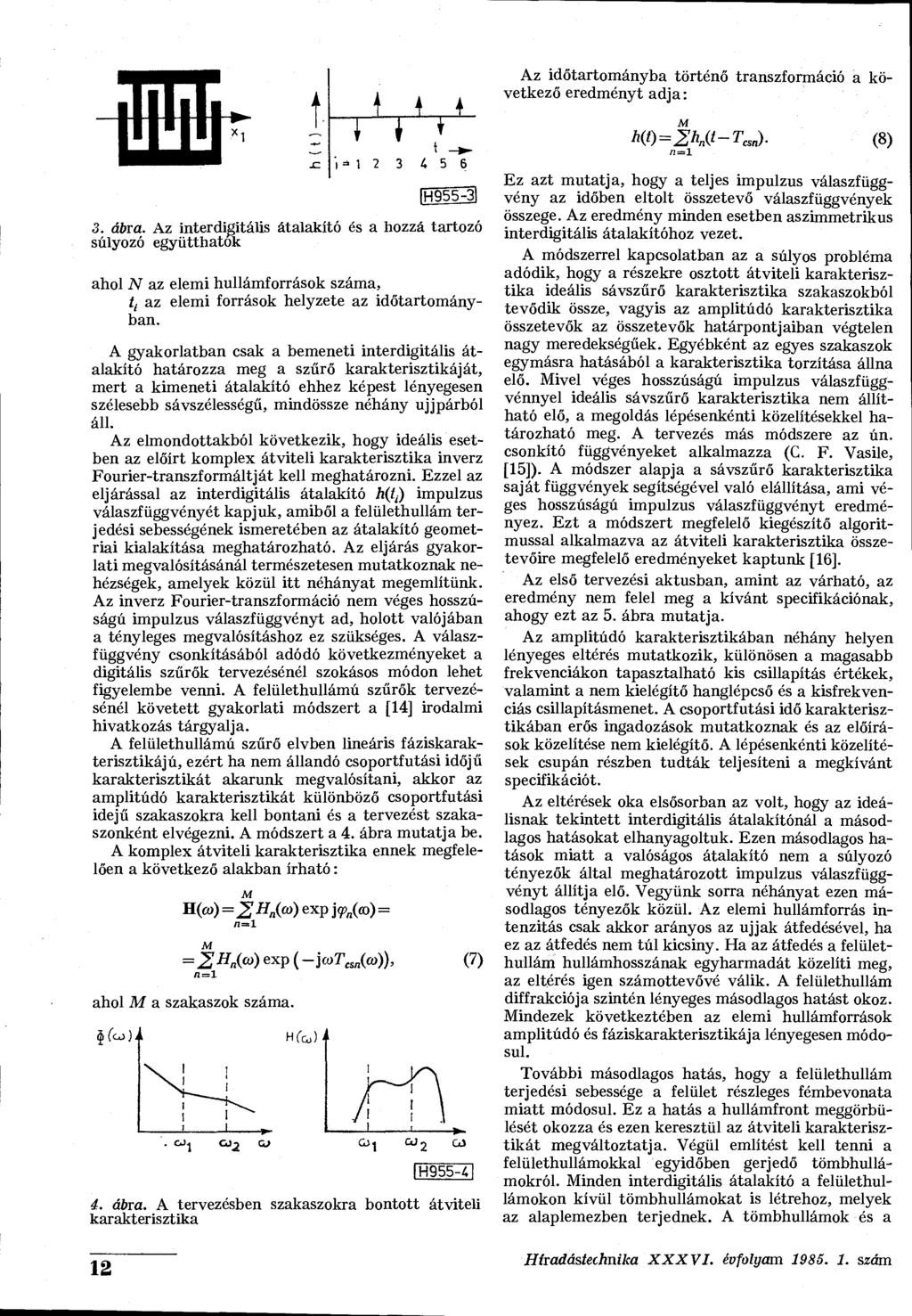 Az időtartományba történő transzformáció a következő eredményt adja: JC ' =M 2 3 4 5 6 IH955-31 3. ábra.