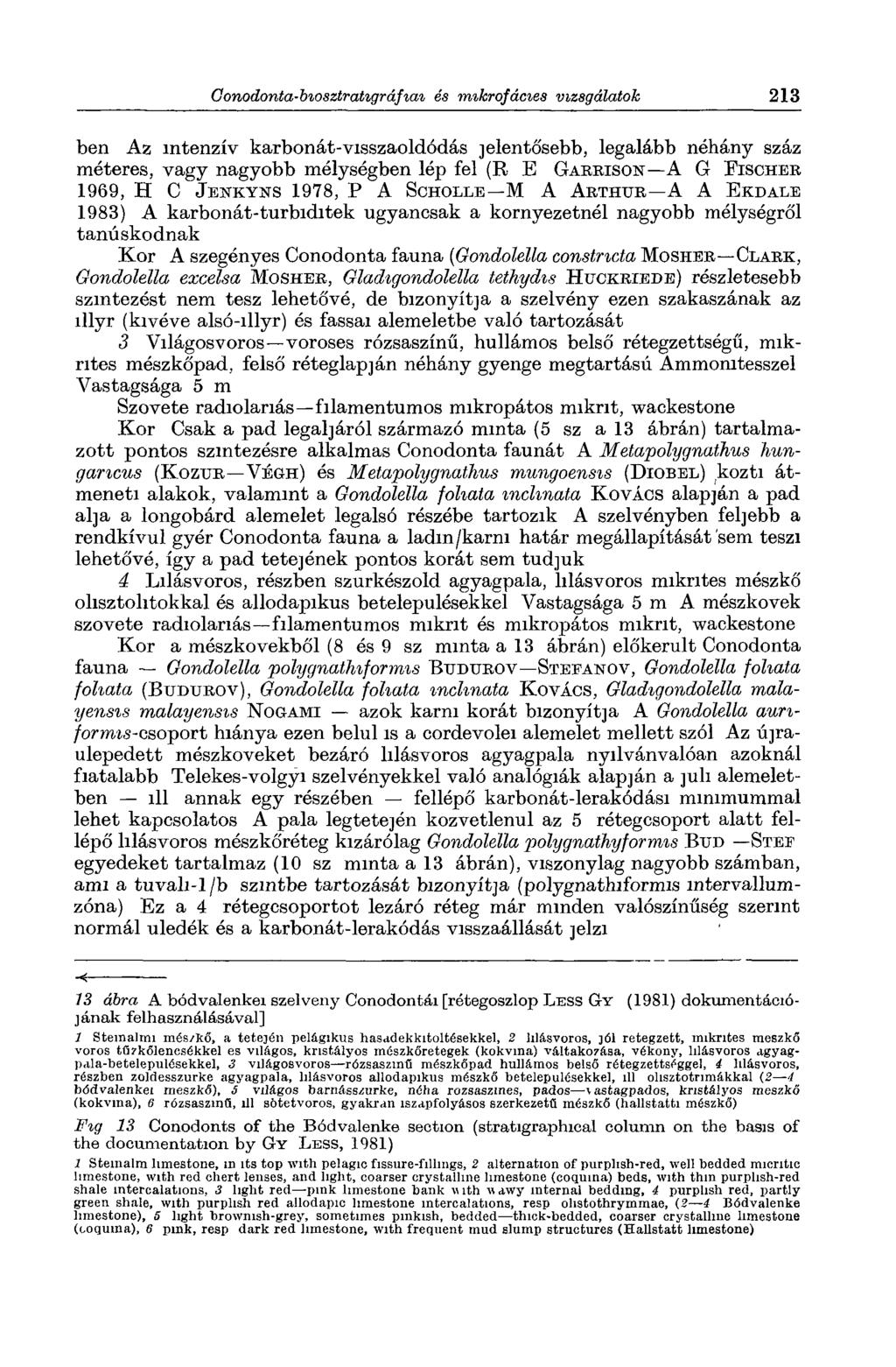 ben Az intenzív karbonát-visszaoldódás jelentősebb, legalább néhány száz méteres, vagy nagyobb mélységben lép fel (R E Garrison A G Fischer 1969, H C Jenkyns 1978, P A Soholle M A A rthur A A E kdale
