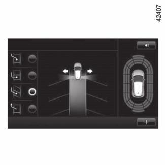 Automata parkolás (1/4) 2 1 Válassza ki az oldalt (irányjelzőlámpa) Nézzen körül minden irányba 3 Ez a funkció a parkolási manőverek során nyújt segítséget.