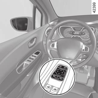 VISSZAPILLANTÓ TÜKRÖK 2 1 A 3 B C Behajtható külső visszapillantó tükrök A külső visszapillantó tükrök automatikusan kinyílnak, amikor kinyitja a járművet (kapcsoló 3 a B állásban).