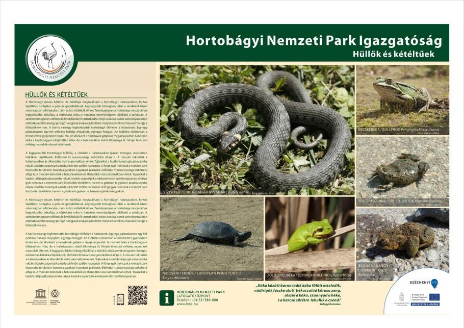 A nagyméretű információs táblák darabszáma: 115 db, ebből 7 darab esetében nem kell a táblák tartó szerkezetét elkészíteni, csak a táblabetétet és keretet. Ezek meglévő magaslesekre lesznek rögzítve.