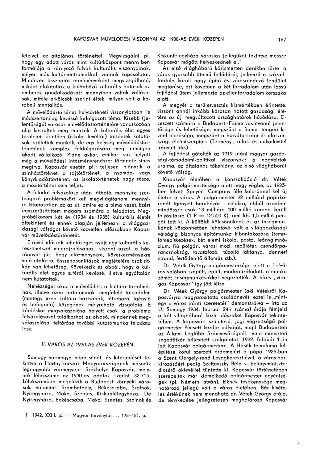 KAPOSVÁR MŰVELŐDÉSI VISZONYAI AZ 1930-AS ÉVEK KÖZEPÉN - PDF Free Download