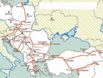1. ábra A régiót integráló transzeurópai közlekedési hálózat 2.