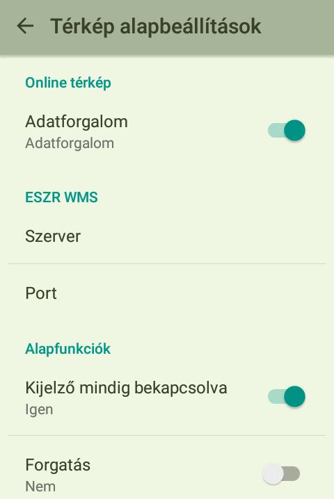 Alapbeállítások Összes erdőrészlet megjelenítése.