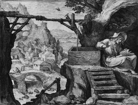 6. Johannes és Raphael Sadeler: Szent Venerius, 1598. Rézmetszet, papír 7. Huetter Lukács: Szent Onufrius, 1749 1760 között. Fa, olaj.