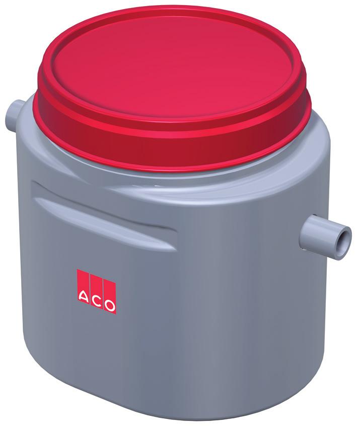 Teljes ürítésű ACO Passavant Eco-Mobil szabadon álló zsírleválasztó polietilénből ACO termékelőnyök nn Könnyen beépíthető az alacsony önsúlynak és a kompakt kivitelnek köszönhetően nnszagzáró fedlap