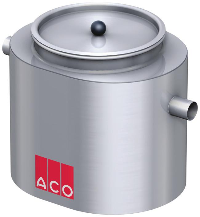 Teljes ürítésű ACO Passavant Lipu-Mobil szabadon álló zsírleválasztó rozsdamentes acélból ACO termékelőnyök nn Könnyen beépíthető az alacsony önsúlynak és a kompakt kivitelnek köszönhetően nnszagzáró