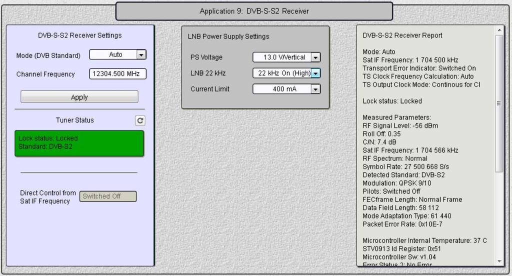 DVB-S-S2 Receiver Konfigurálása 32 2.9. DVB-S-S2 RECEIVER KONFIGURÁLÁSA Elméleti információk: A Personal Stream Tool a v1.