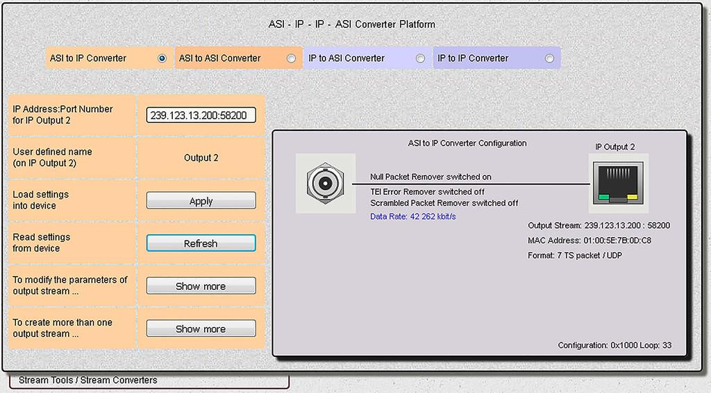 Stream Converter 82 A szoftver lehetővé teszi, hogy a képzett felhasználók ennél sokkal bonyolultabb konfigurációt is megvalósítsanak.