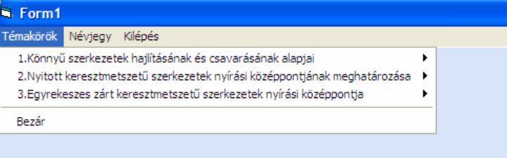 5. ábra Példatár bemutatása A példatár témakörében 3 témakör