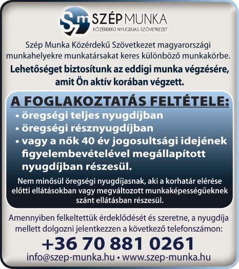 DOBOSSY-BAU KFT keres kőműveseket, ácsokat és segédmunkásokat azonnali kezdéssel. Érd: 0620/244-13-50 KÖNNYŰ fizikai munkára egyműszakos munkarendbe kolléganőket és varrónőket keresünk Kecskemétre.