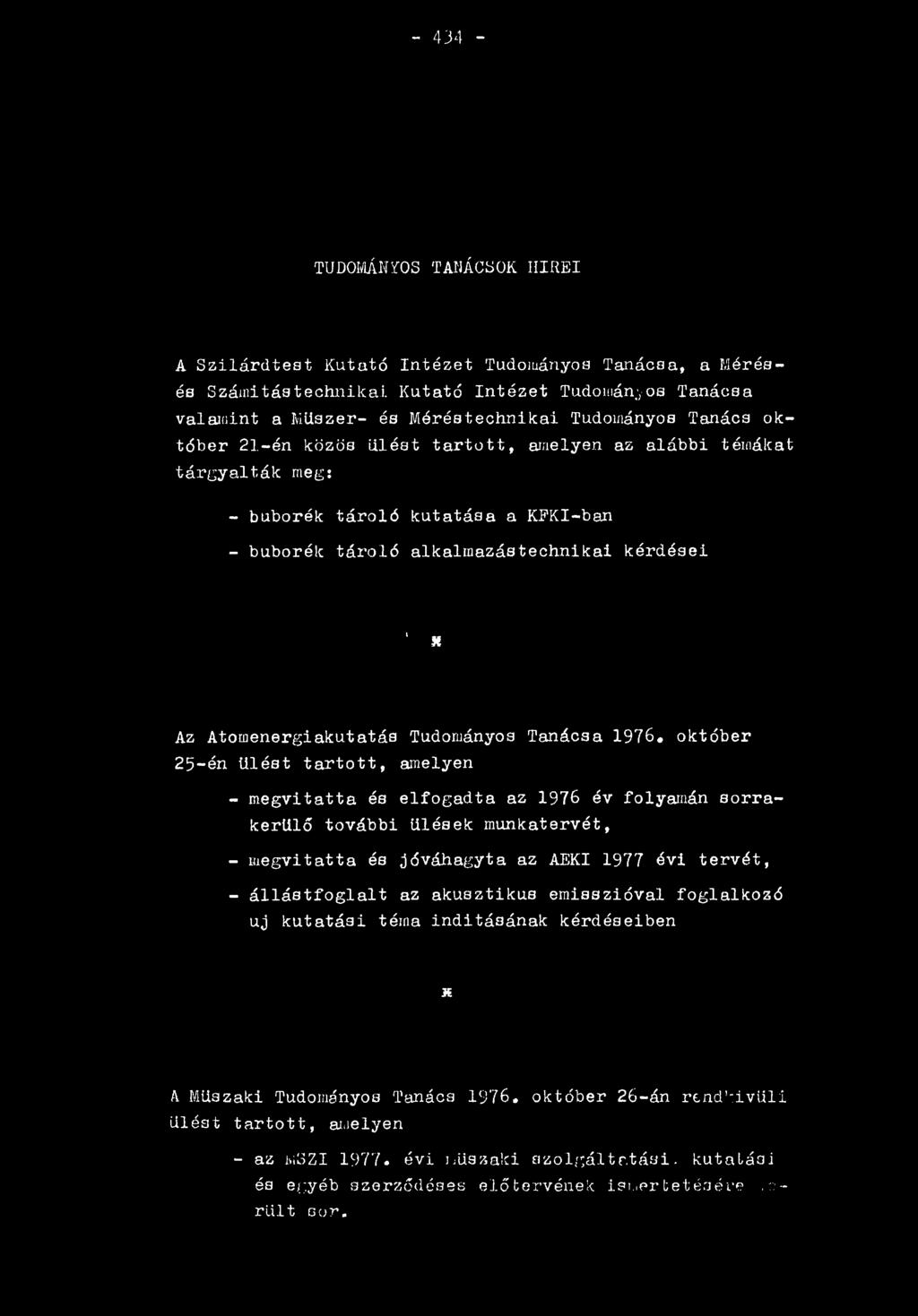 Tudományos Tanácsa 1976.