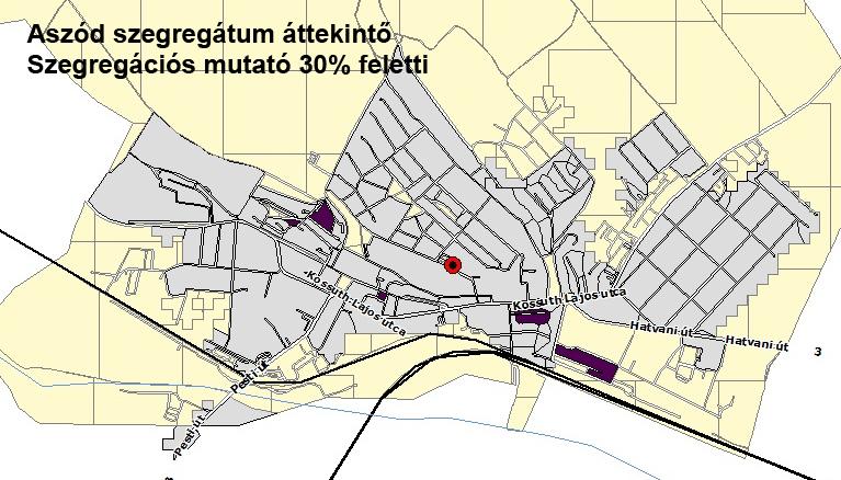 kedvezőtlen társadalmi-gazdasági helyzetű népesség koncentrálódik, ám számuk nem éri el az 50 főt, illetve a kritikus értéknél nagyobb szóródást mutatnak.