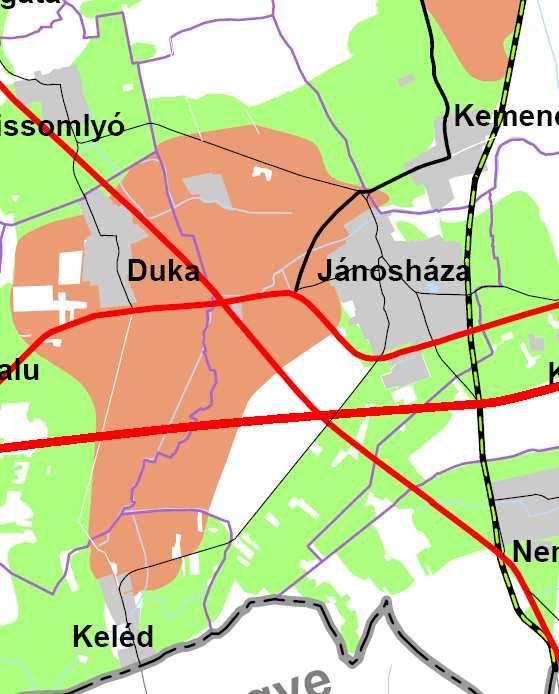 Jánosház város településrendezési eszközeinek módosítás 20. decemer 3. A megyei területrendezési terv rendelettel elfogdásr kerülő övezetein kívül meghtározott (jánlott) övezet.