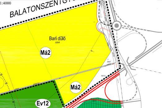 Ezen a sávon át jut el a meglévő 7501 jelű út 031/3-as és 031/6-os hrsz.