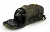 Baiting Pouch csalizó táska XTR SLR fényképező táska Tíz darab simítózáras tasakot tartalmaz előkék és szerelékek számára, melyeket két fémgyűrű rendez. Belül egy további cipzáras, hálós zsebet rejt.