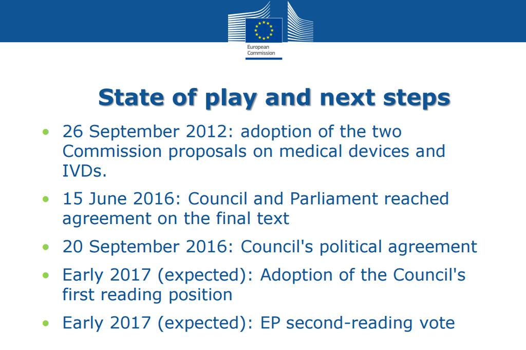 Forrás: The new MD regulation in Europe - Salvatore Scalzo, Policy and Legal Officer, DG for Internal Market,