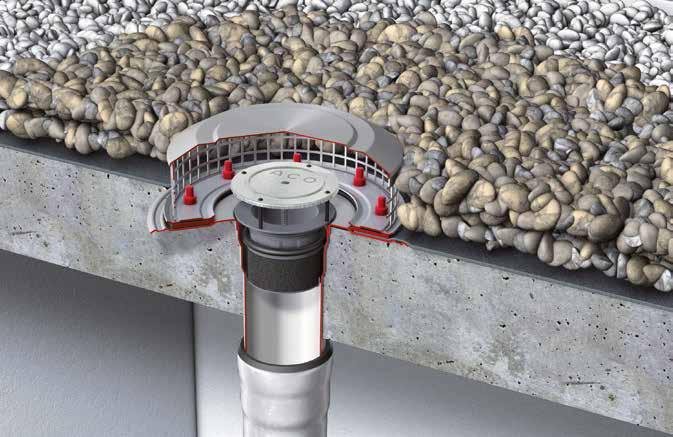 Tetőösszefolyó rendszer Beépítési javaslat Beépítési javaslat - betontető tűzgátló betéttel ellátott összefolyórendszerrel Lapostető vízelvezetése ACO Spin rozsdamentes acél összefolyórendszerrel 1 3
