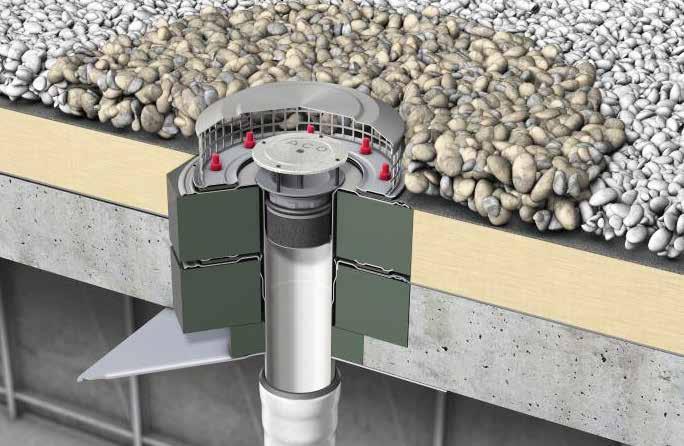Tetőösszefolyó rendszer Beépítési javaslat Beépítési javaslat - betontető tűzgátló betéttel ellátott összefolyórendszerrel Lapostető vízelvezetése ACO Spin rozsdamentes acél összefolyórendszerrel 1 a