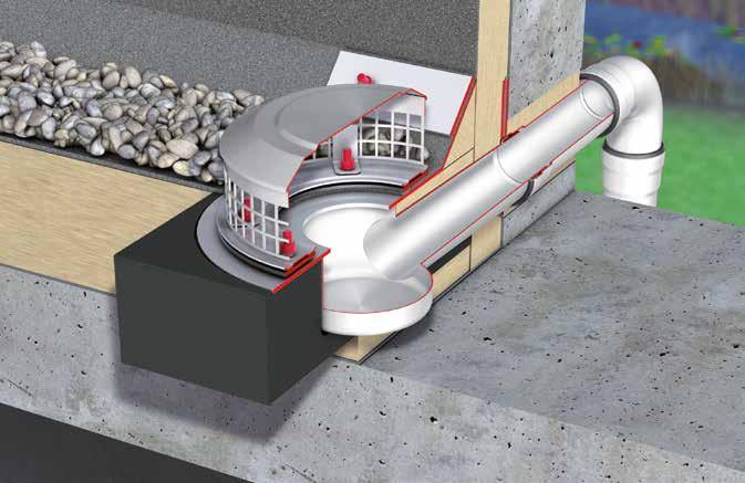 Tetőösszefolyó rendszer Beépítési javaslat Beépítési javaslat - attika átvezetés Lapostető vízelvezetése ACO Spin attika összefolyórendszerrel a b c 3 4 1 2 d 1 Attika falátvezető összefolyó