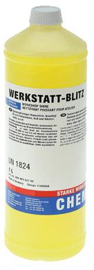500 ml-es műanyag flakon 490 000 626 00 Műhely villám Nagyon erőteljes, habzásgátolt, univerzálisan bevethető, erősen koncentrált csúcstermék, a műhelyben előforduló mindennapos tisztítási munkákhoz.