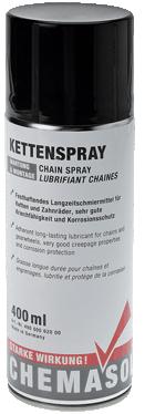 Lánc spray Hosszú élettartamú, rendkívül jó tapadó képességű kenőanyag láncokhoz és fogaskerekekhez.