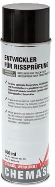 500 ml spray 490 001 242 00 Előhívószer repedésellenőrzéshez A repedéseket a vörös színű kontrasztanyag