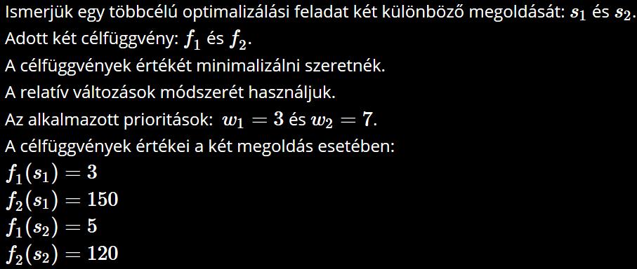 Illusztratív példa 1 Feladat: