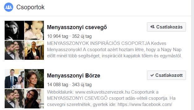 Milyen FB csoportok találhatóak, ahol esküvői ruhát lehet venni?