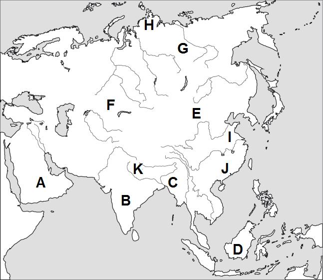 IV. Feladat. Az alábbi térképen, a nagybetűk (A-K) különböző növényzeti öveket jelölnek. A térkép alapján old meg a következő feladatokat! IV.1.