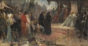 A boroszlói békekötés (Ulászló és Kázmér, lengyel és cseh királyok békét kérnek Mátyás királytól), 1897 olaj, vászon, 96 104 cm (?) j. j. l.: Kriesch Dénes 1939. 74. sz.